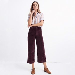👉Madewell Emmett Wide-Leg Crop Pants in Velveteen
